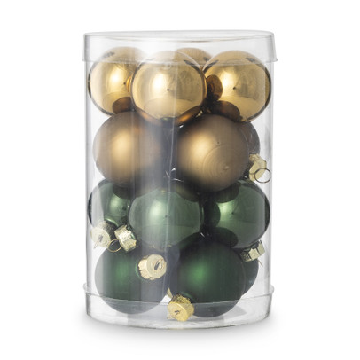 Box met kerstballen – groen – ø4cm – set van 16